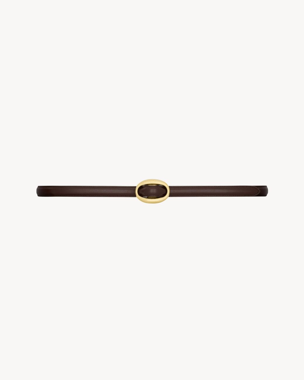 Saint Laurent Natural Oval Buckle Thin Belt