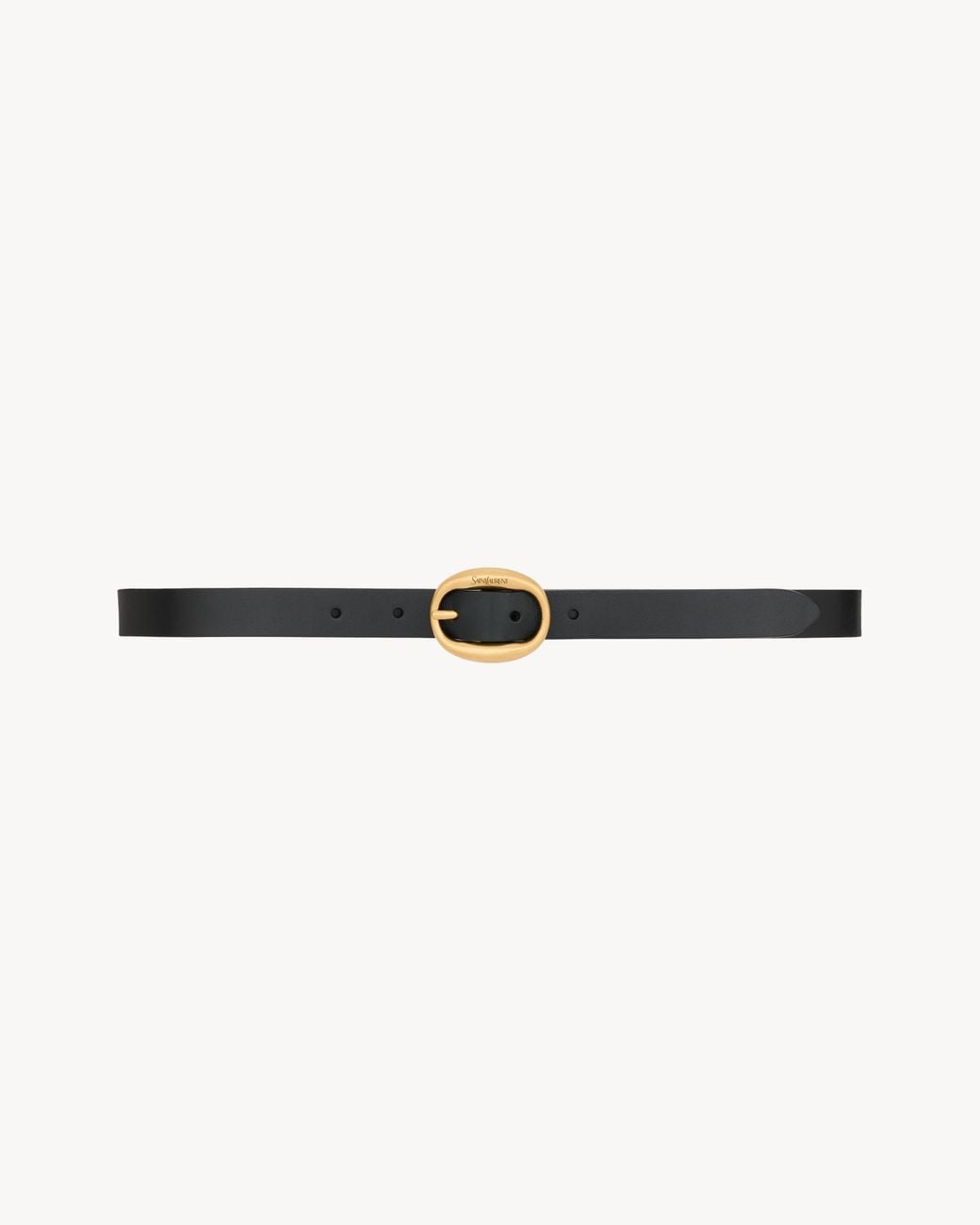 Saint Laurent White Oval Buckle Belt