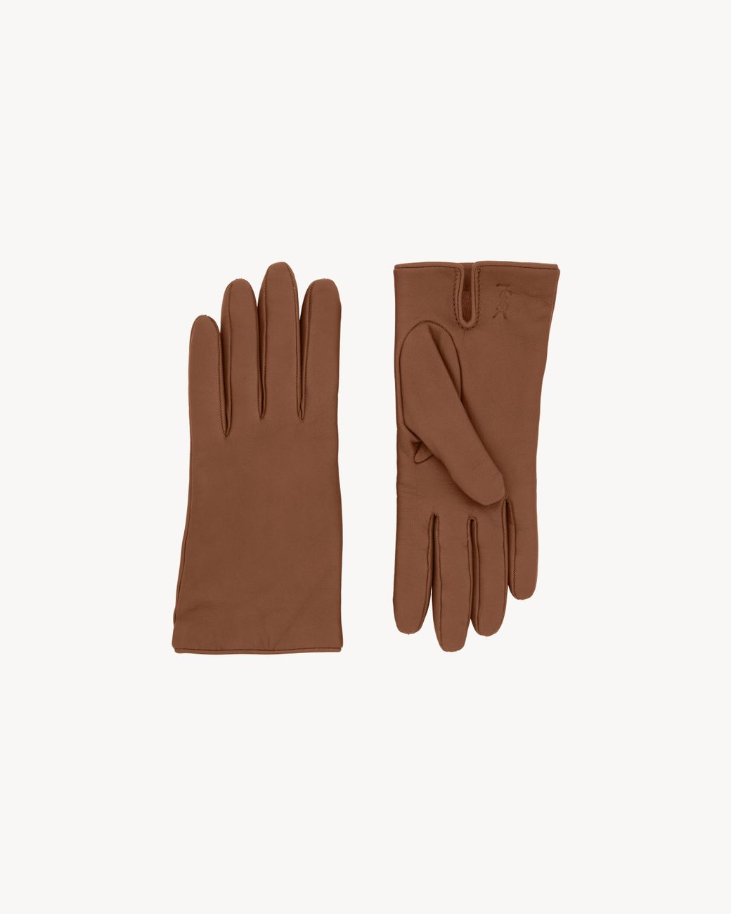 Saint Laurent Brown Cassandre Gloves