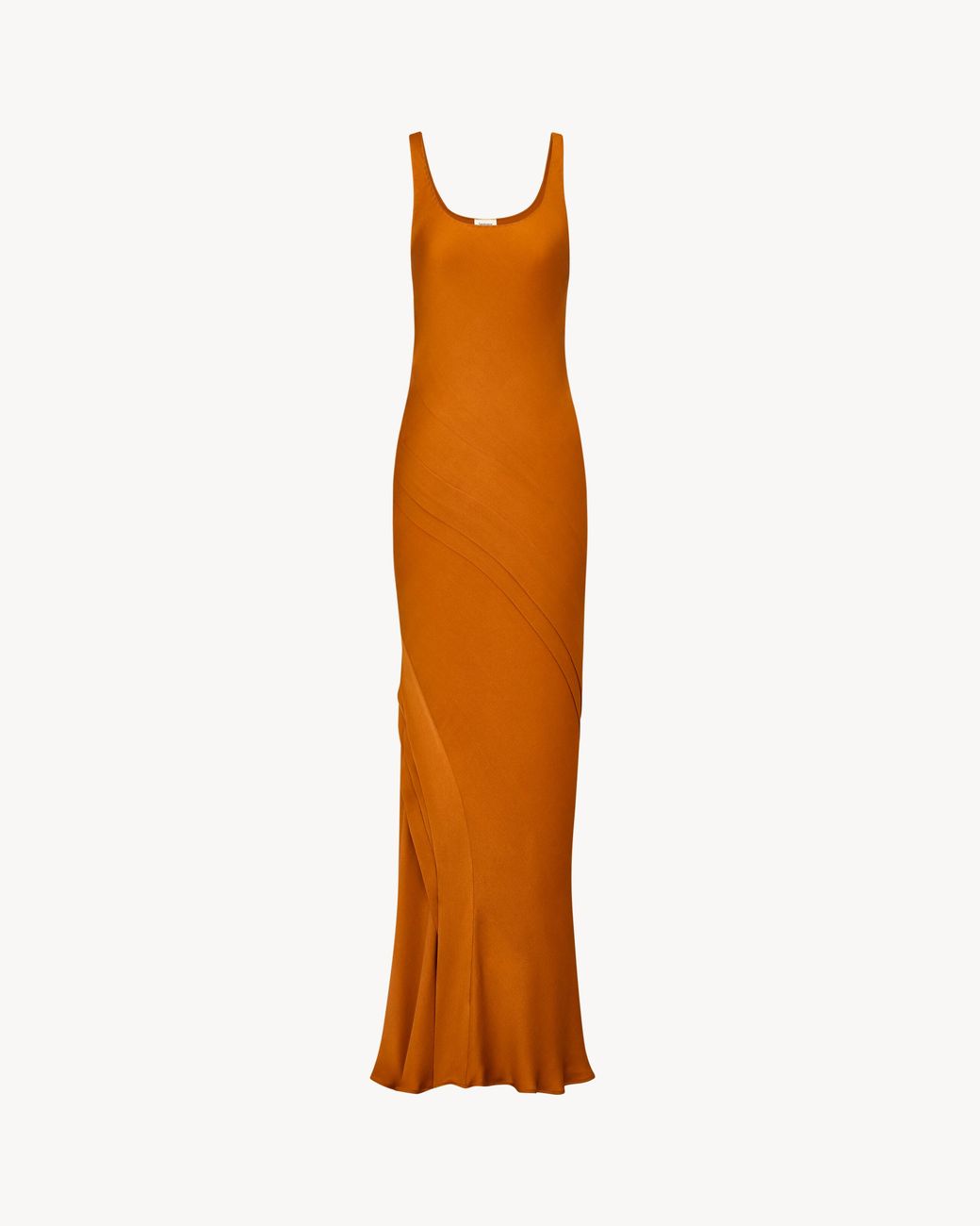Saint Laurent Brown Draped Tank Dress