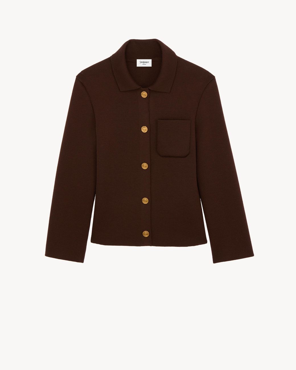 Saint Laurent Brown Polo Cardigan