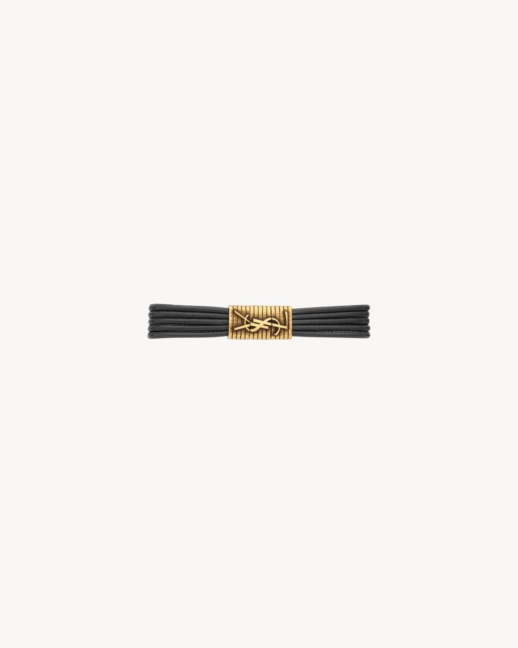 Saint Laurent White Cassandre Cord Bracelet