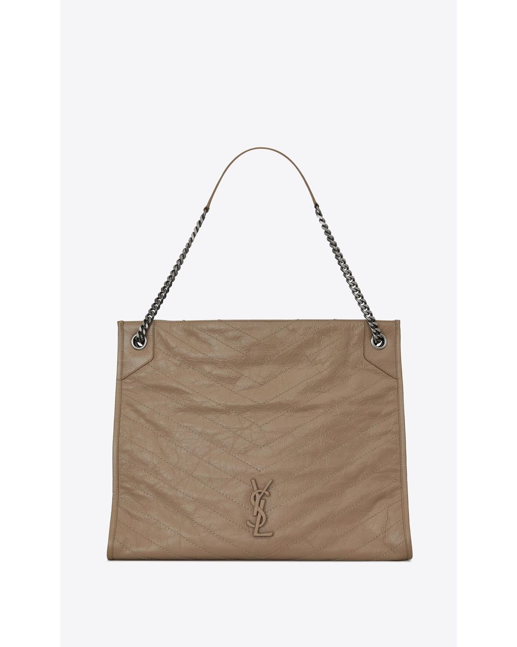 Niki medium shopping bag in crinkled vintage leather store