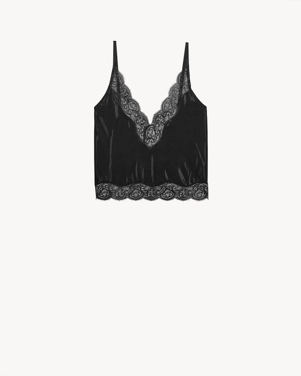 Saint Laurent Black Laced Tank Top