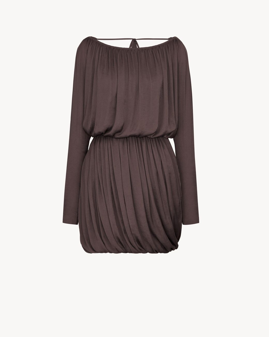 Saint Laurent Brown Cowl-Back Dress