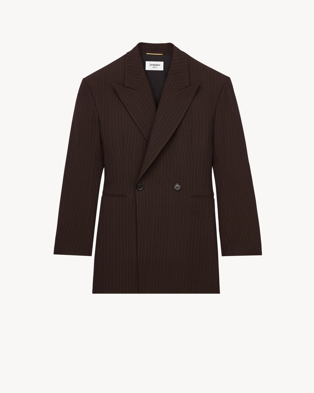 Saint Laurent Brown Double-Breasted Jacket