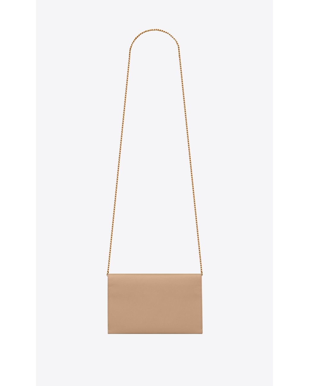 uptown chain wallet in grain de poudre embossed leather
