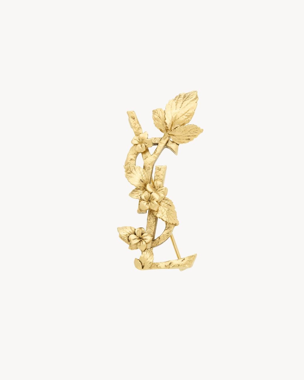 Saint Laurent Metallic Cassandre Hydrangea Brooch