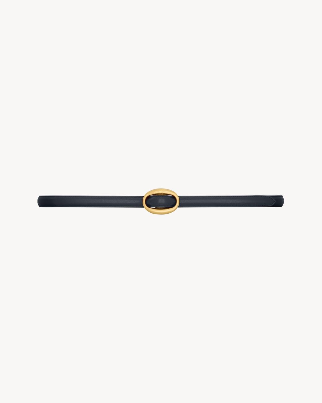 Saint Laurent White Oval Buckle Thin Reversible Belt