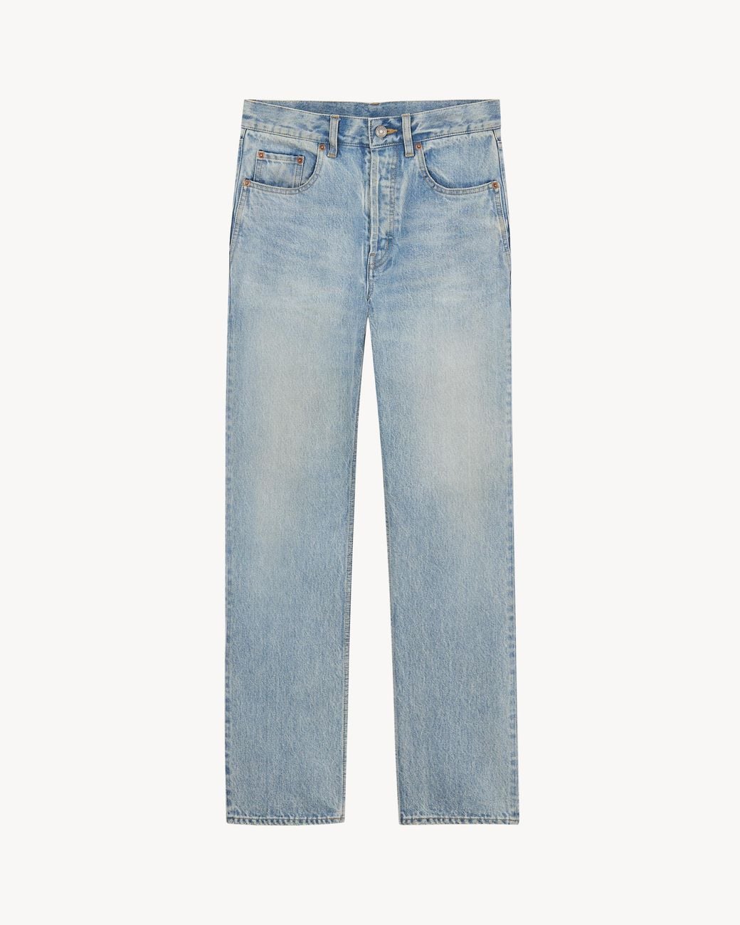 Saint Laurent Blue Loose-Straight Mid-Rise Jeans for men