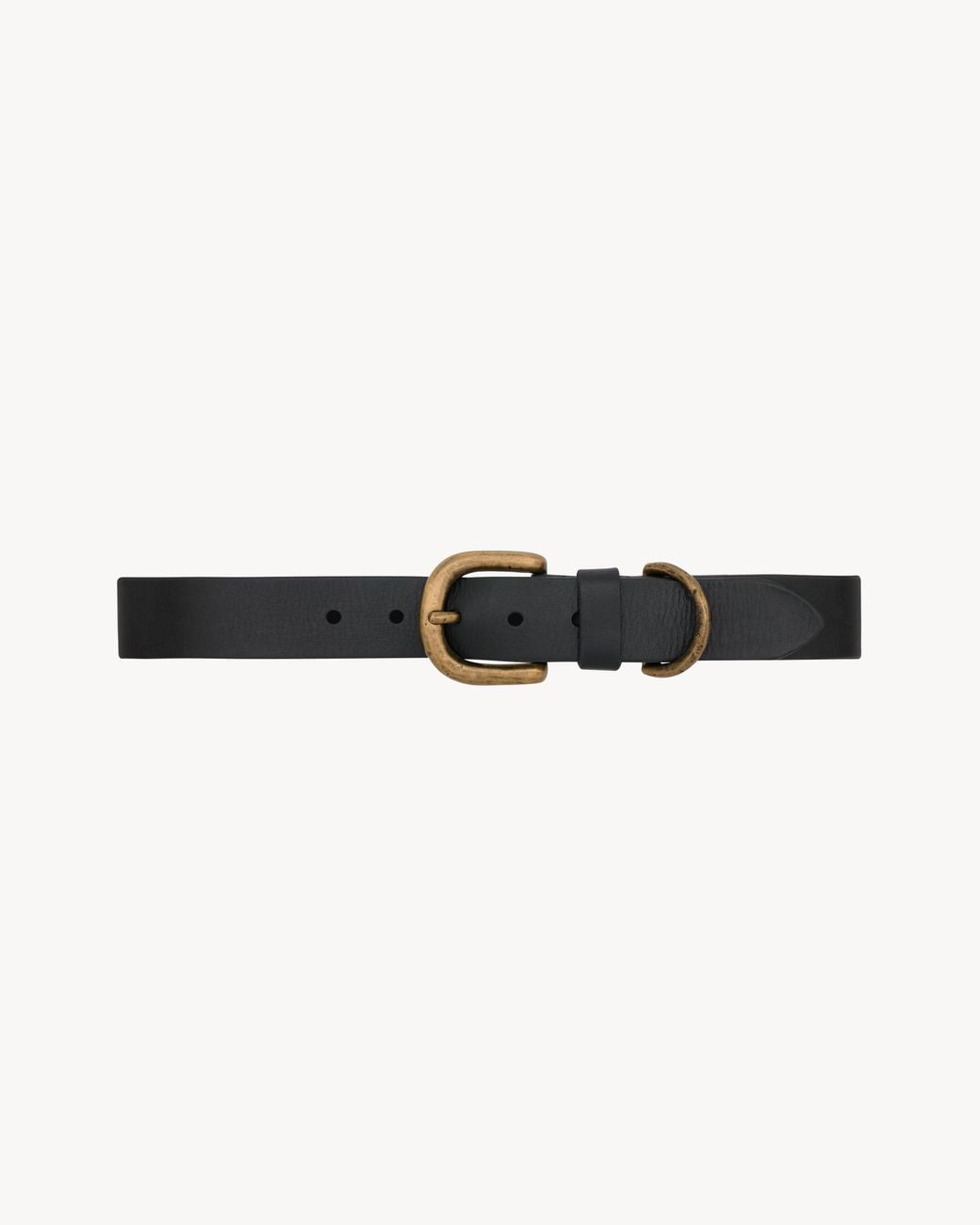 Saint Laurent White D-Ring Buckle Belt