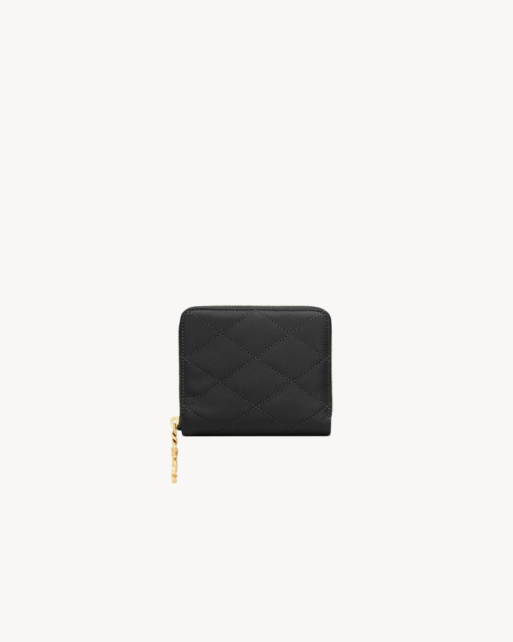 Saint Laurent White Cassandre Bijou Compact Wallet