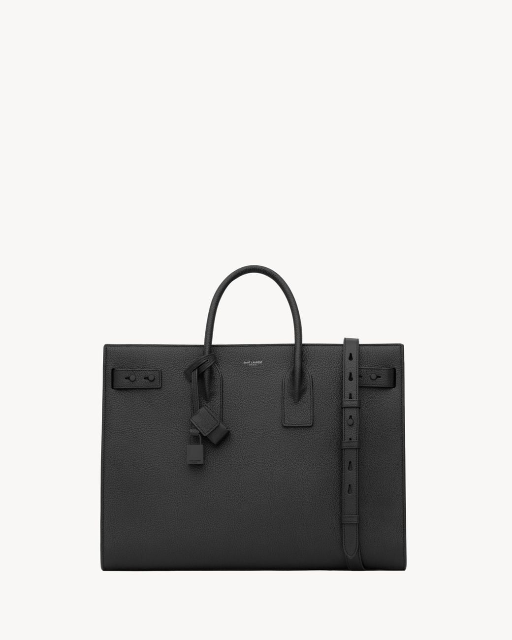 Saint Laurent Black Sac De Jour Thin Large En Cuir Grainé for men