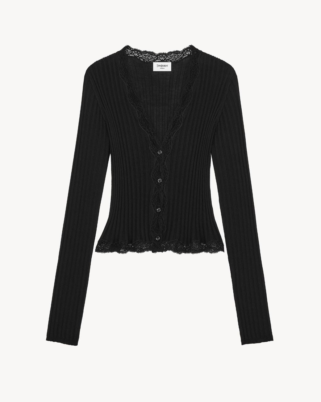 Saint Laurent Black Laced Cardigan