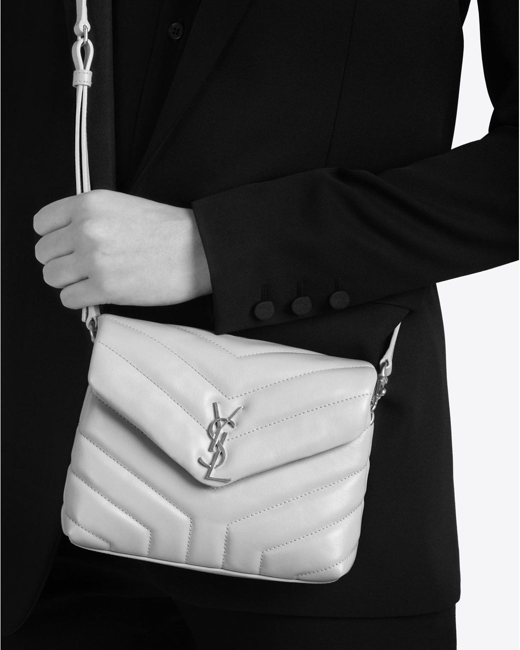 Saint Laurent Loulou Toy Bag In Matelassé y Leather