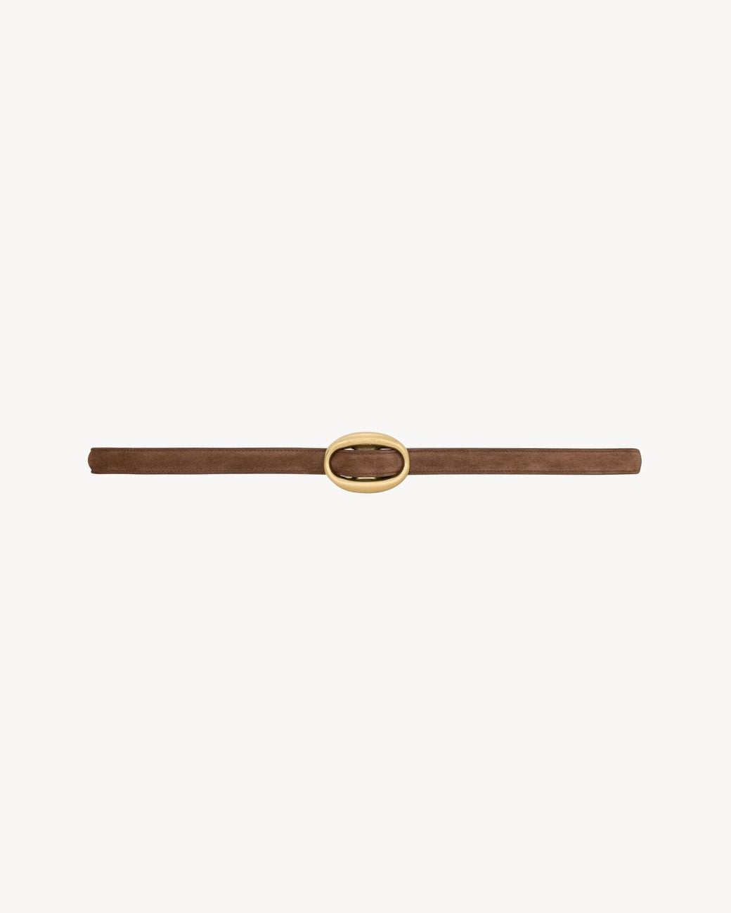 Saint Laurent Natural Oval Buckle Thin Belt