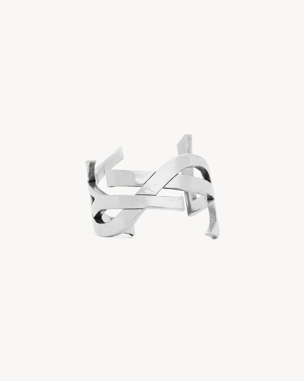 Saint Laurent White Cassandre Cuff