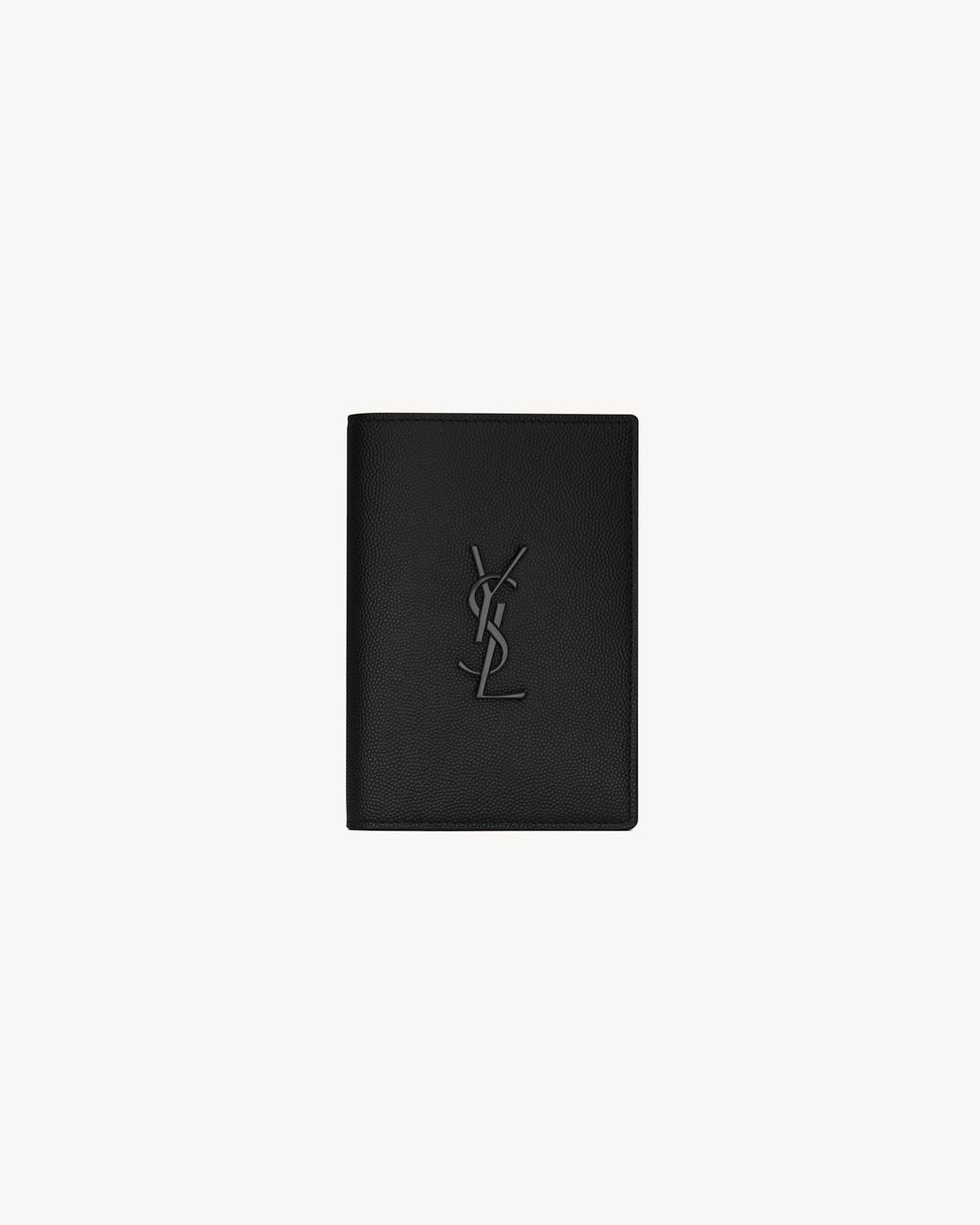 Saint Laurent White Cassandre Protège-passeport En Cuir Grain De Poudre for men