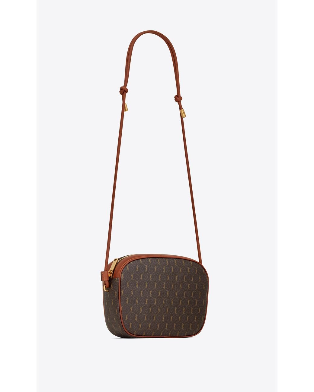 Saint Laurent Le Monogramme Small Camera Bag In Monogram Canvas And Smooth  Leather in Brown