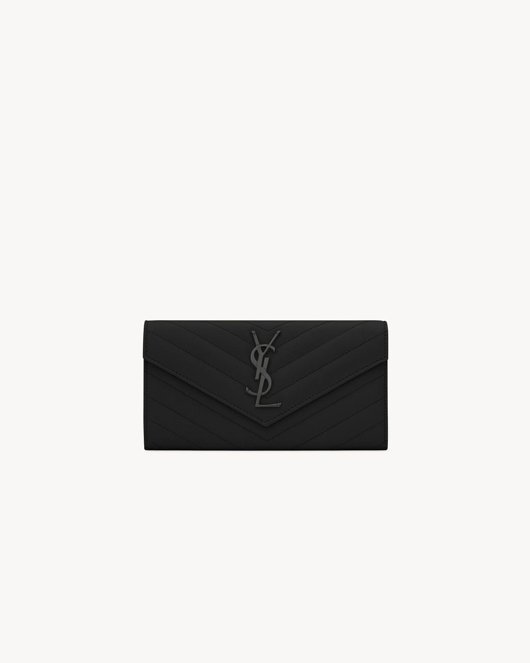 Saint Laurent Black Cassandre Large Flap Wallet