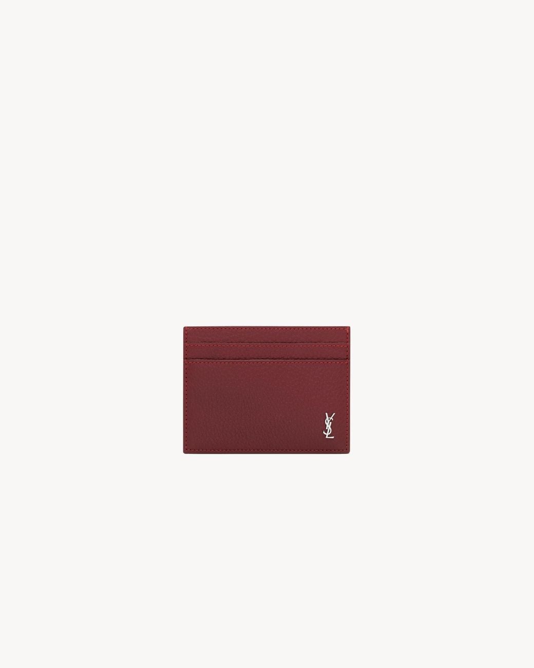 Portacarte Tiny Cassandre di Saint Laurent in Red da Uomo
