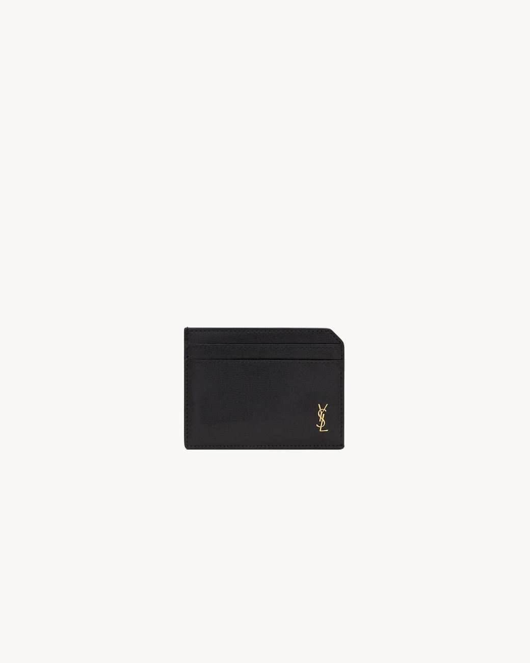 Saint Laurent Black Tiny Cassandre Card Holder for men