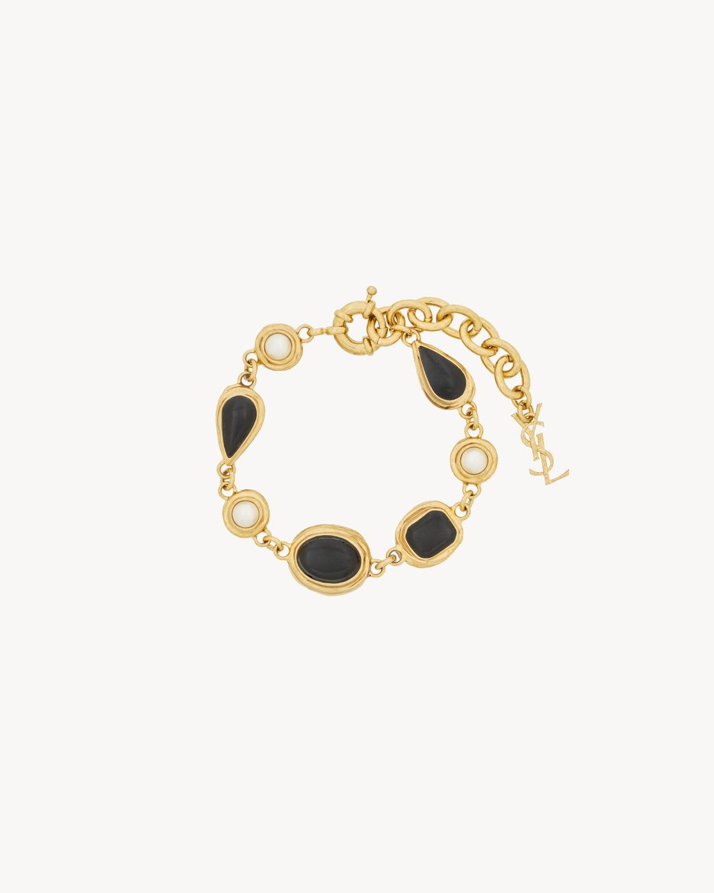 Saint Laurent Metallic Cabochon Bracelet