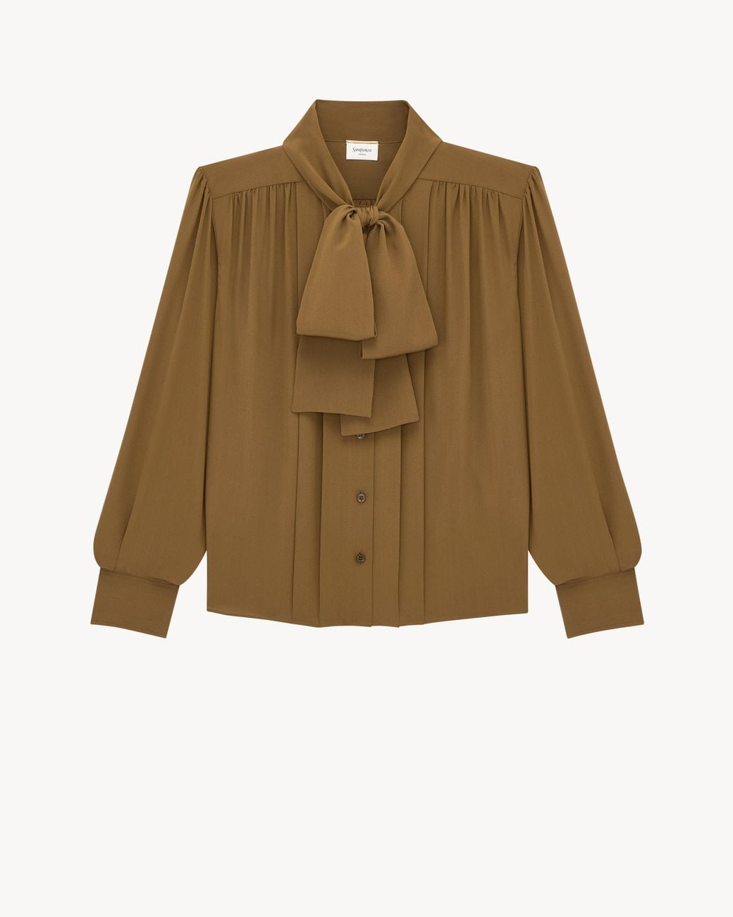 Saint Laurent Natural Lavallière Blouse