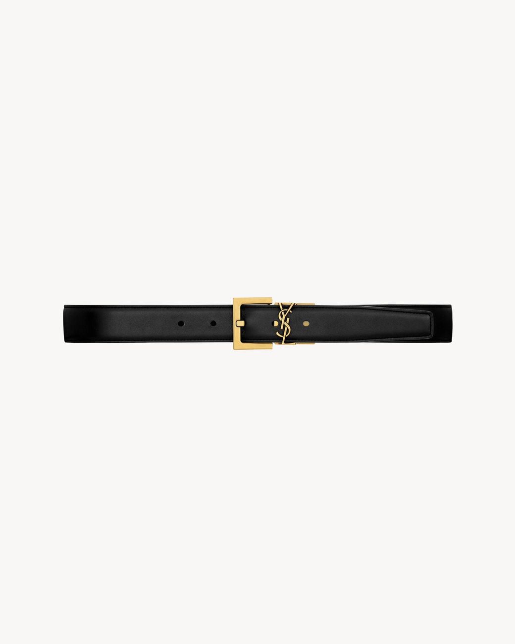 Saint Laurent White Cassandre Reversible Belt