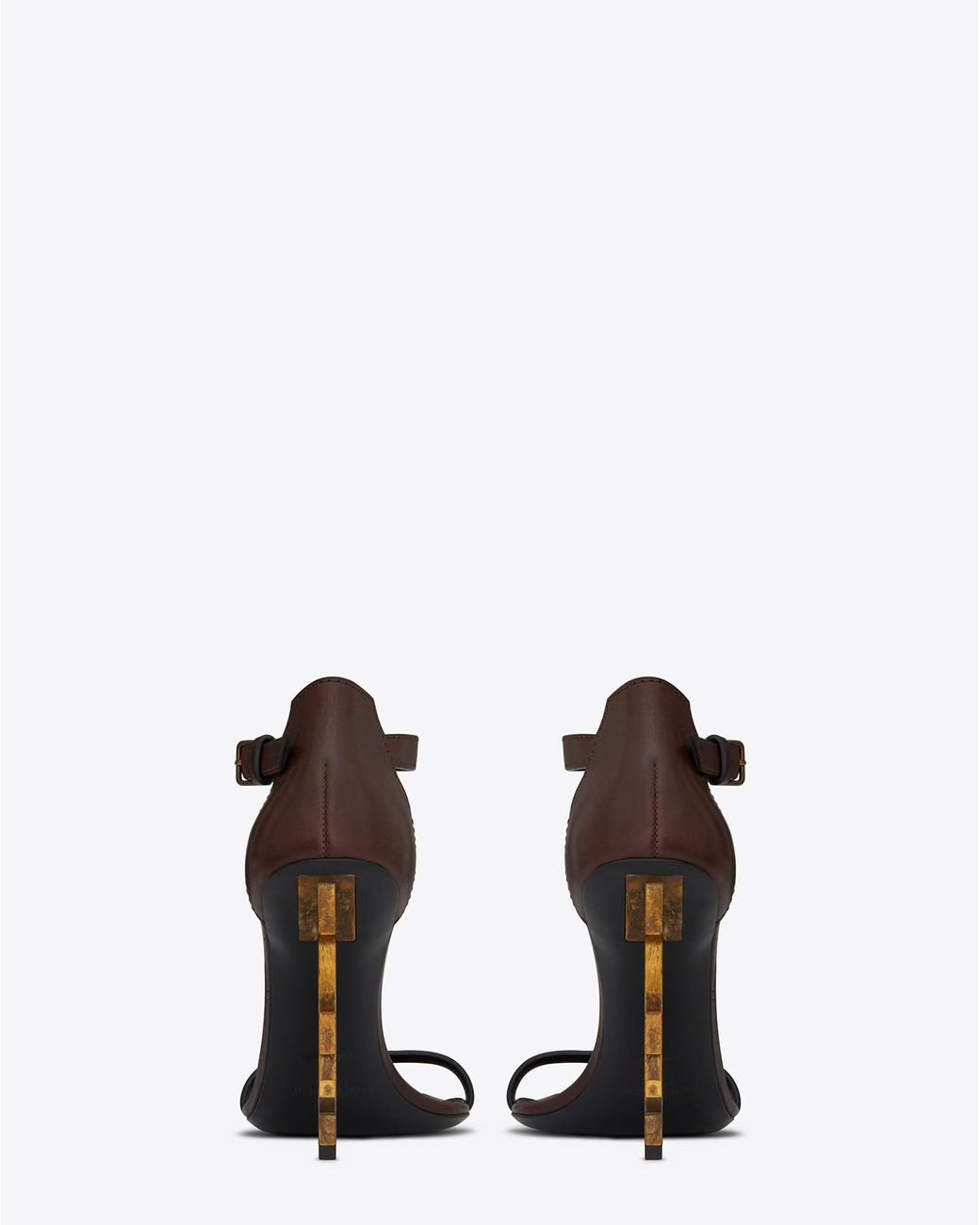 Saint Laurent Ysl Heels in Brown | Lyst