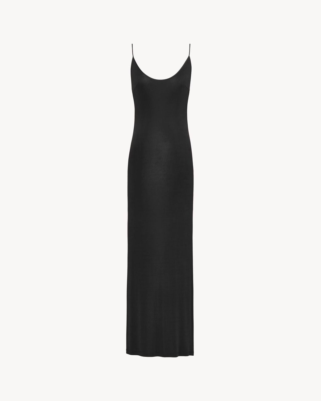 Saint Laurent Black Cassandre-Chain Backless Dress