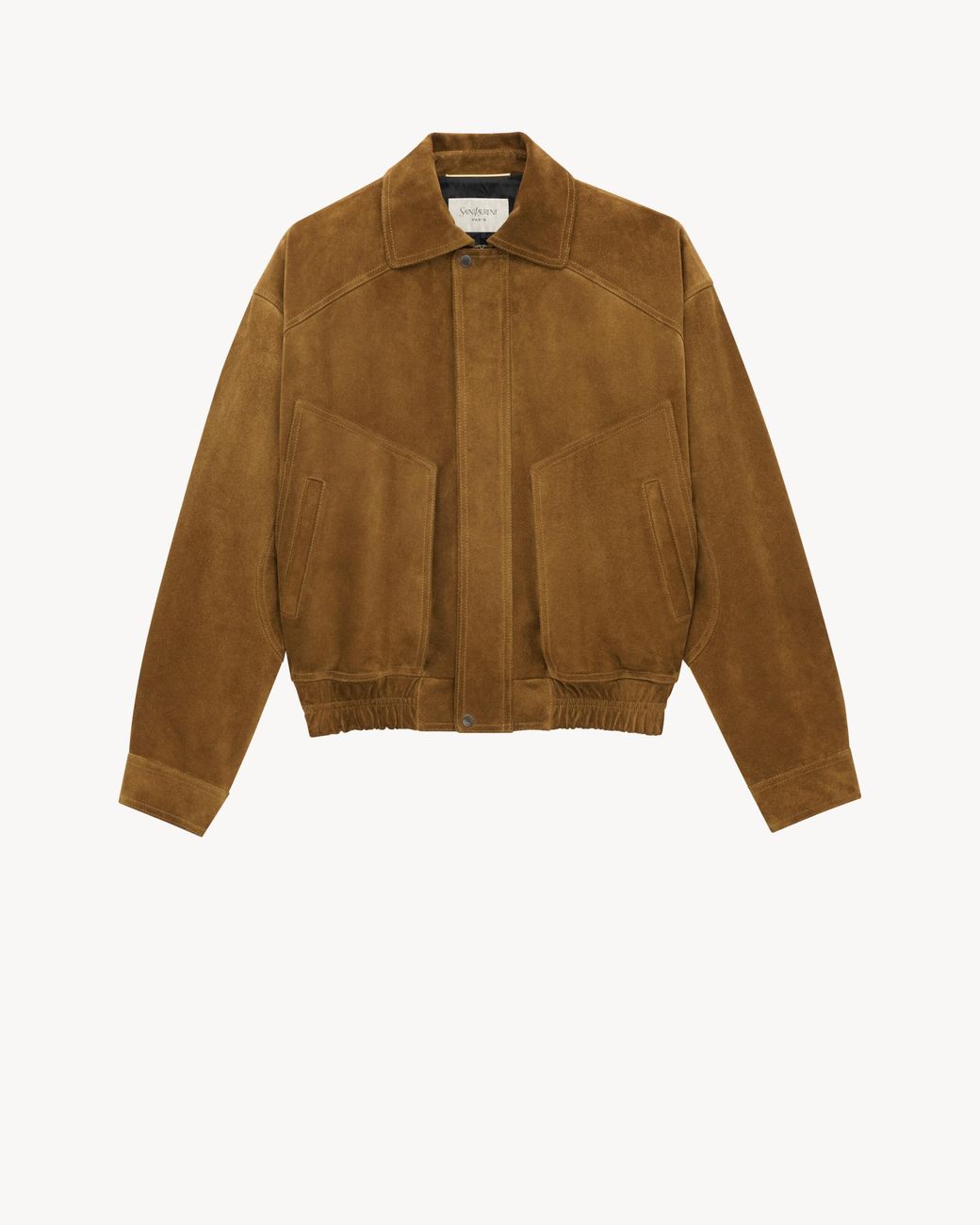 Saint Laurent Brown Suede Bomber Jacket