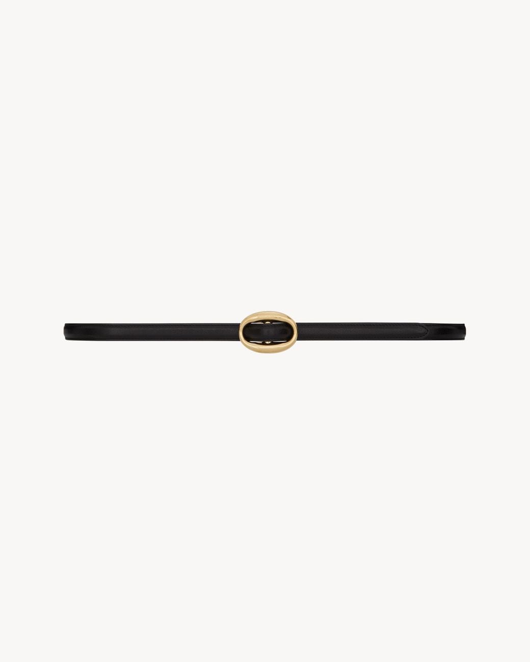 Saint Laurent Black Oval-buckle Leather Belt for men