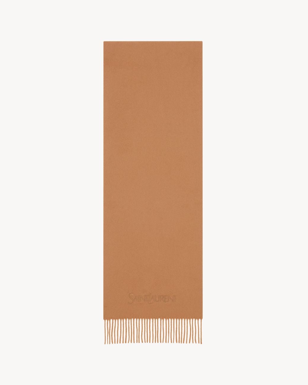 Saint Laurent Brown Embroidered Scarf