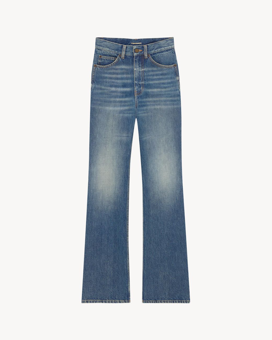 Saint Laurent Blue Clyde High-Rise Straight Jeans