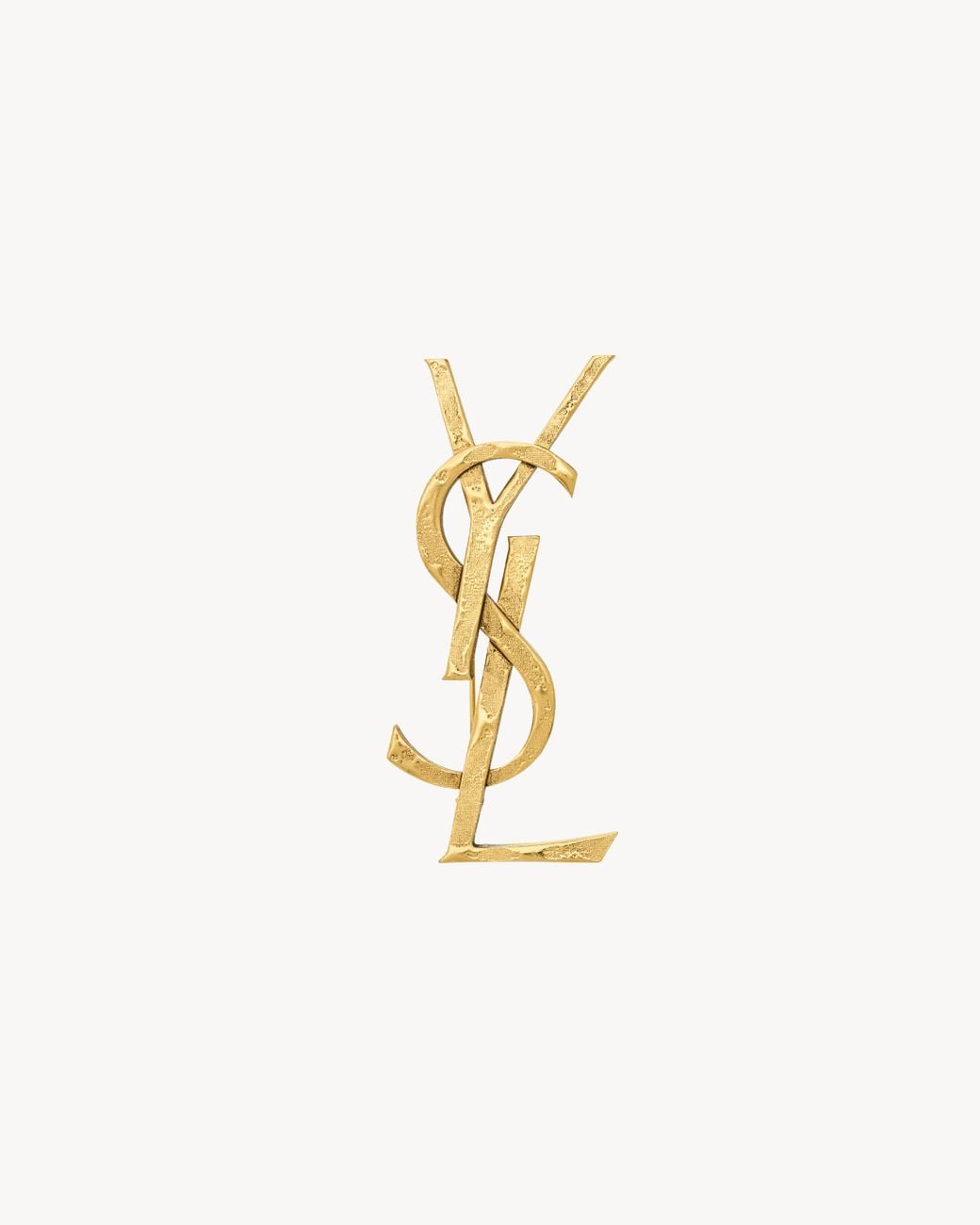Saint Laurent White Cassandre Brooch