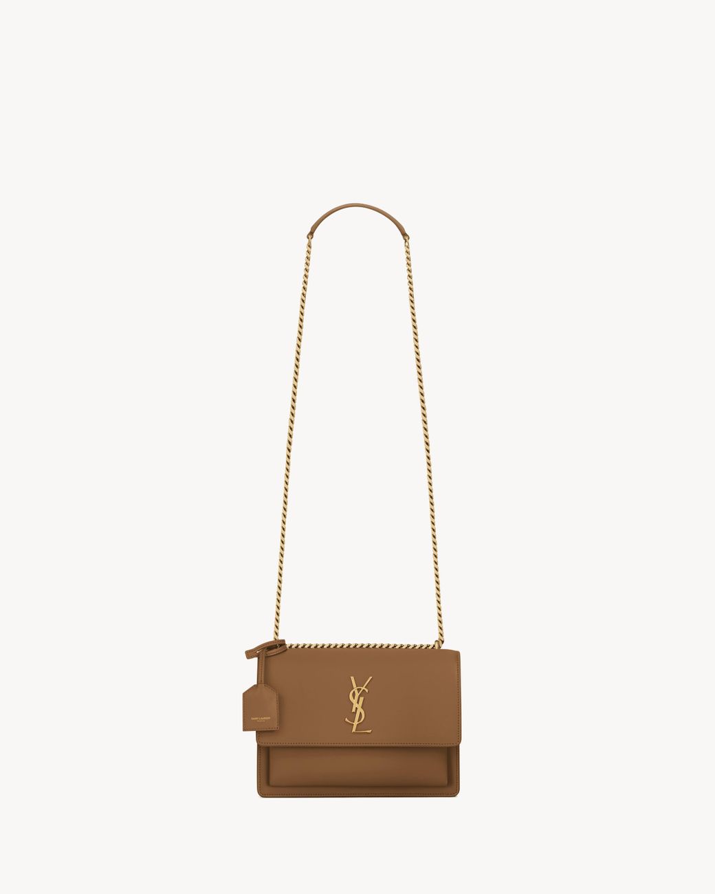 Saint Laurent Brown Medium Sunset Leather Shoulder Bag