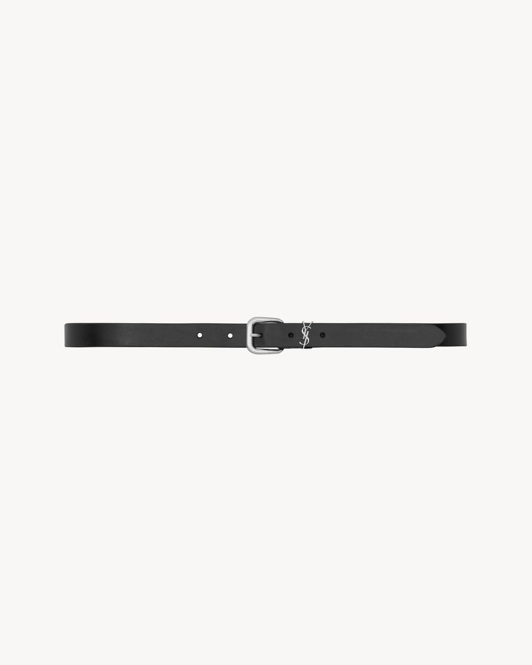 Saint Laurent Natural Cassandre Rectangular Buckle Belt for men