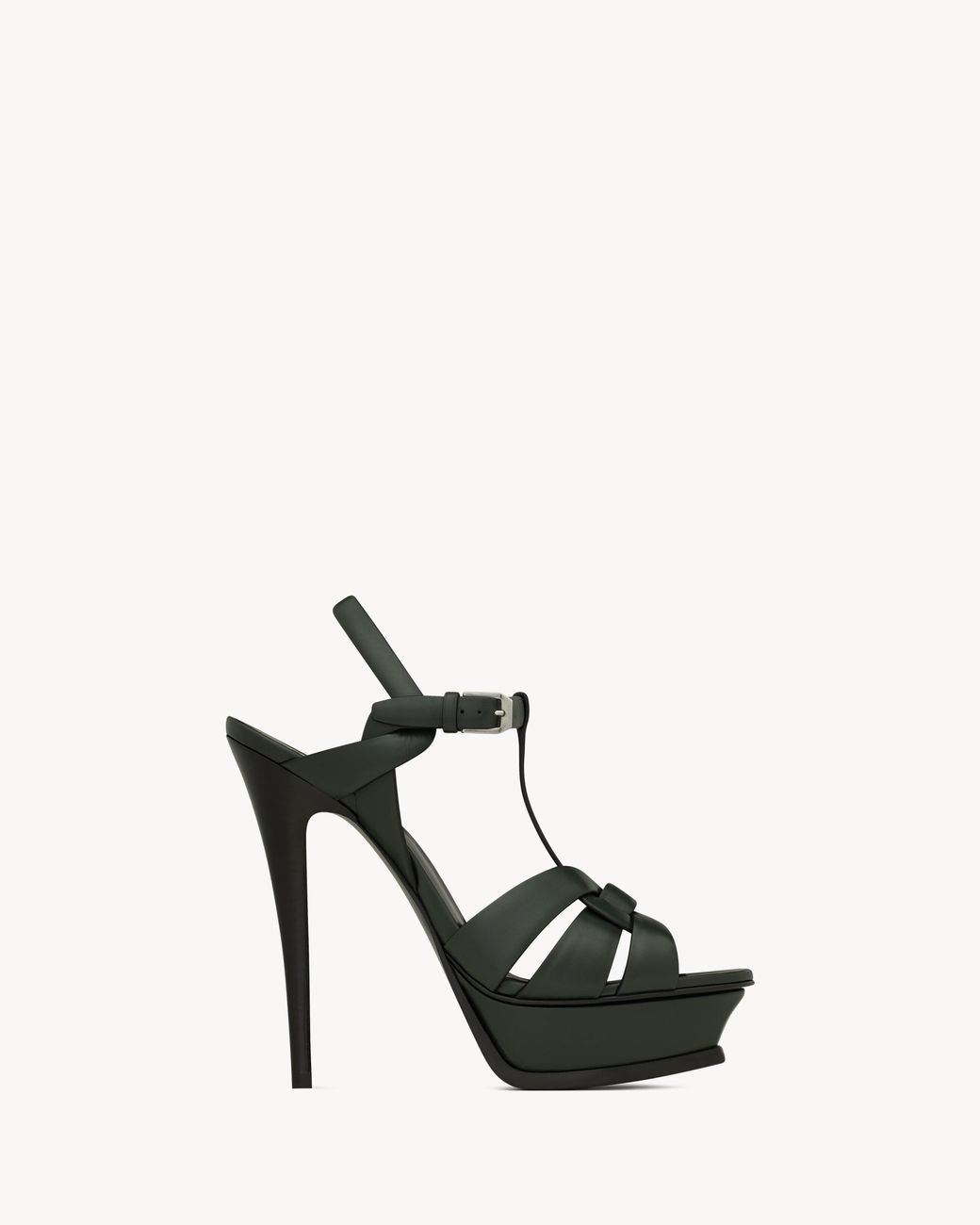 Saint Laurent Black Tribute Platform Sandals