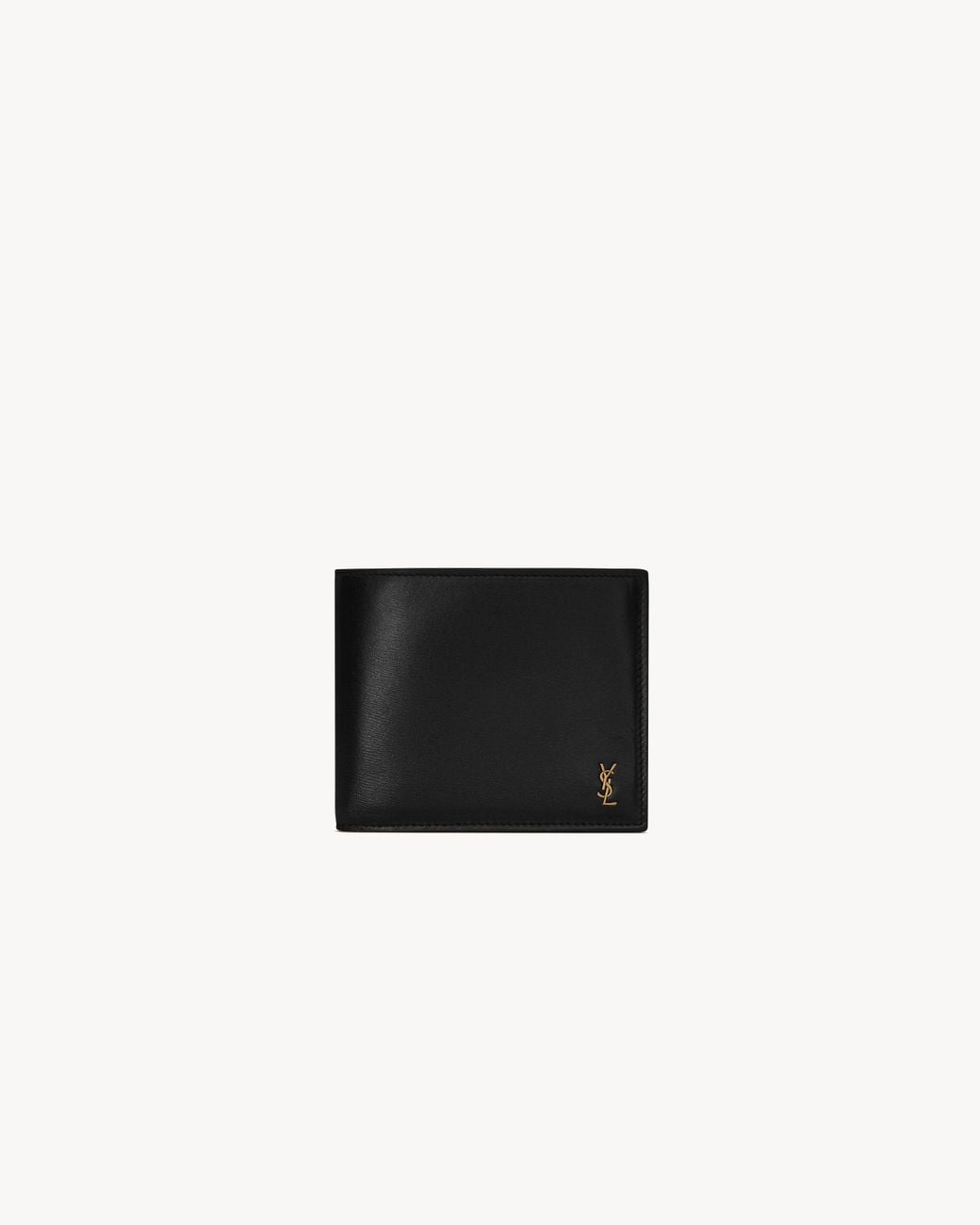 Saint Laurent White Tiny Cassandre Portefeuille East/west Avec Porte-monnaie En Cuir Brillant for men