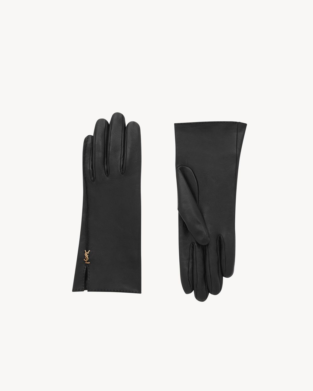 Saint Laurent Black Cassandre Gloves