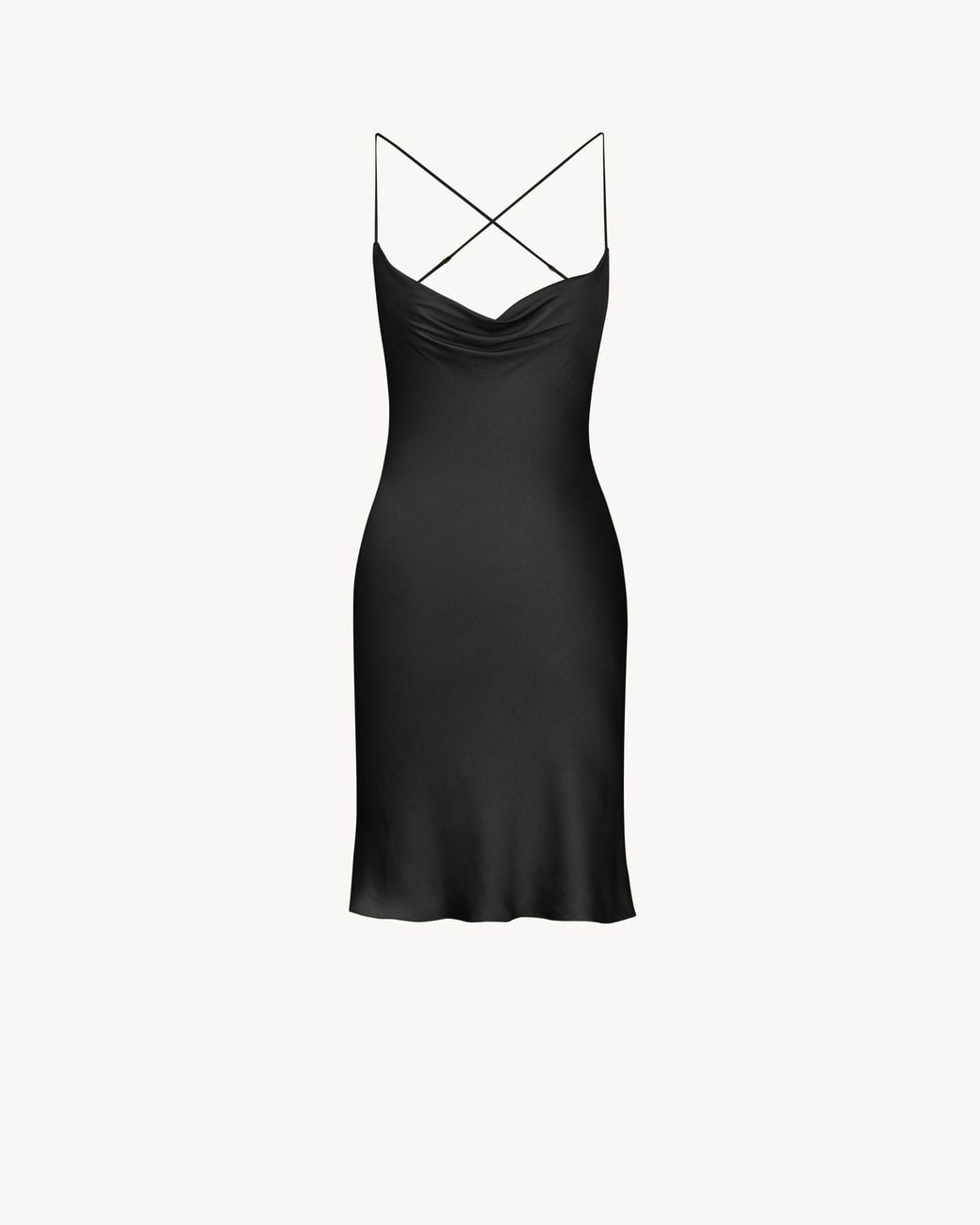 Saint Laurent Black Backless Cowl Dress
