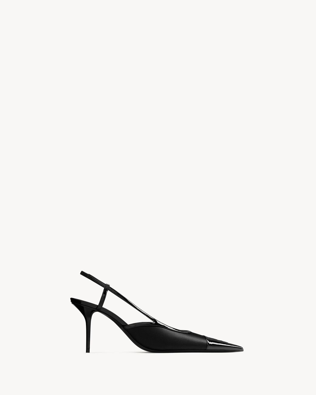 Saint Laurent White Renée Slingback Pumps