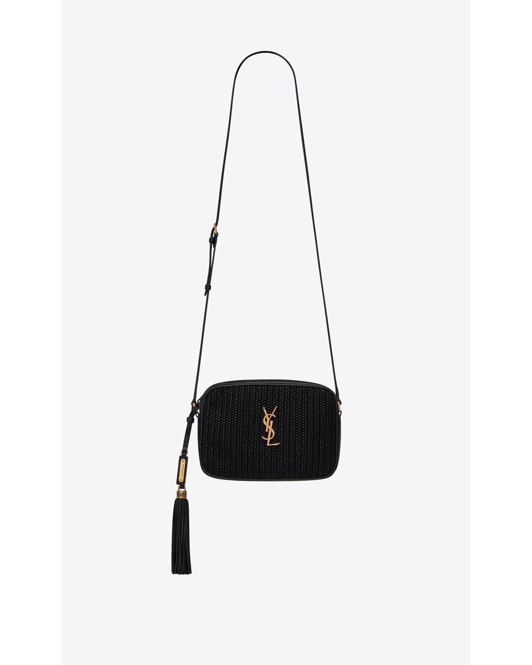 Saint Laurent Lou Camera Bag In Raffia 