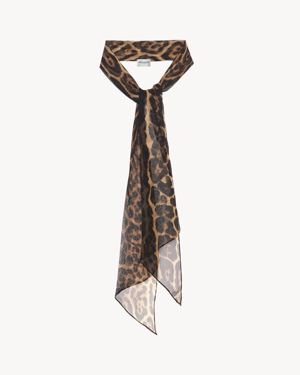 Saint Laurent Multicolor Leopard-Print Lavallière Scarf