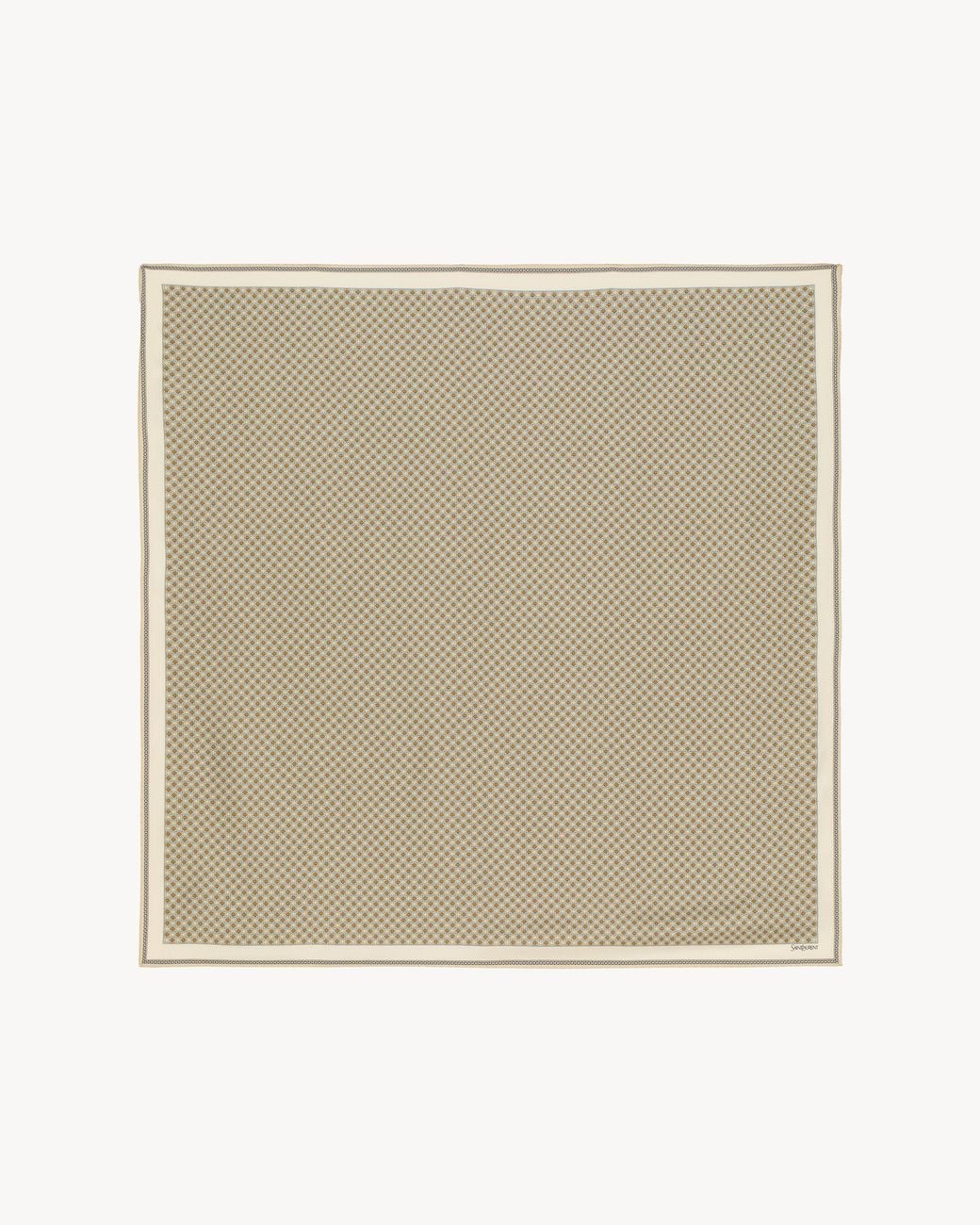 Saint Laurent Natural Medallion Square Scarf for men