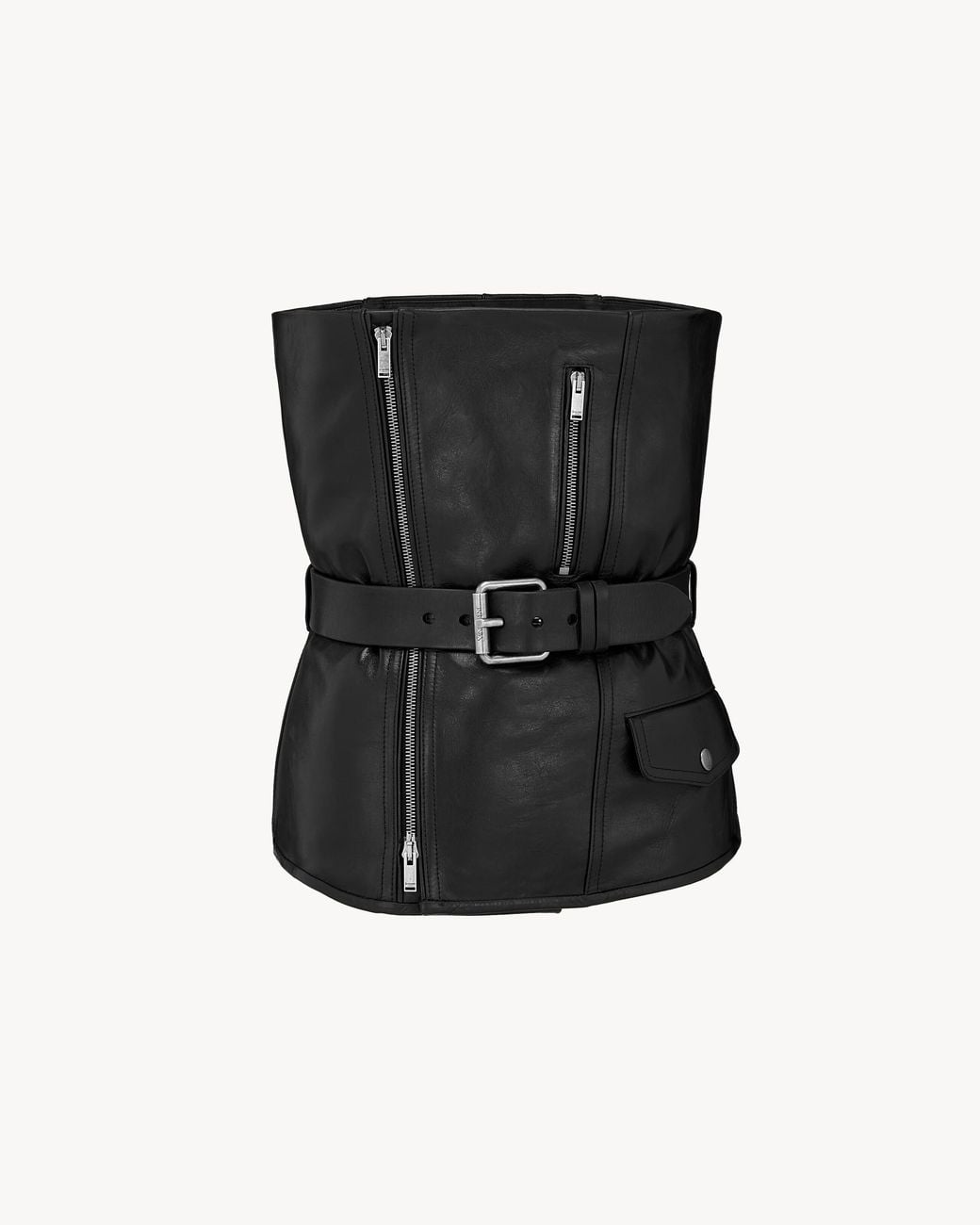 Saint Laurent Black Biker Bustier