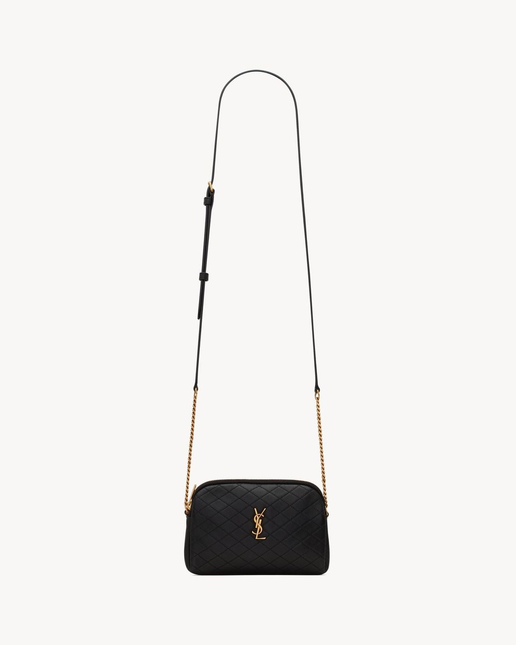 Saint Laurent White Lambskin Cross-Body Pouch