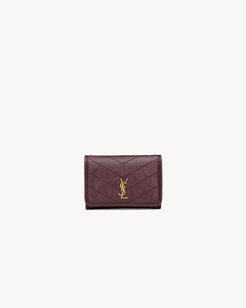 Saint Laurent Purple Niki Slim Tri-Fold Wallet