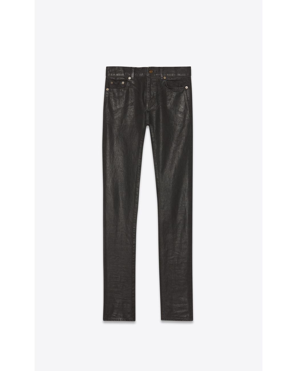 Saint Laurent Oiled Skinny Denim Pants in Black for Men | Lyst